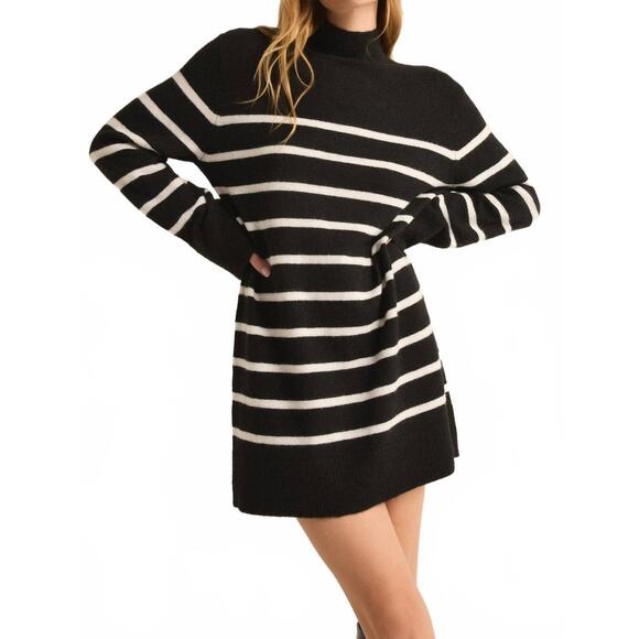 NEW Z SUPPLY fin sweater dress in black & white - Picture 4 of 5